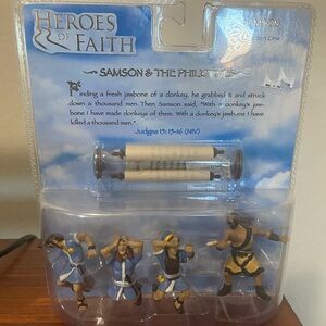 Heroes of Faith Samson & The Philistines Religious Biblical 2004 Figurine Set